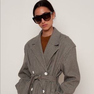 TIBI ATTICUS HOUNDSTOOTH TRENCH COAT